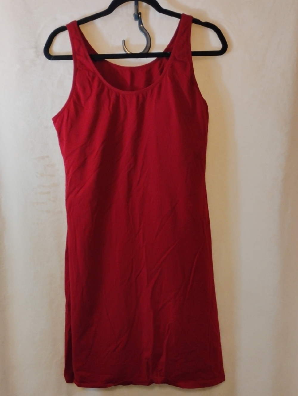 Classic Red Tank Dress Built In Bra - Women